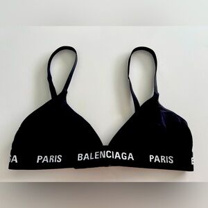 Balenciaga Black Triangle Bra – Stretch Cotton Jersey – Size S – NWOT